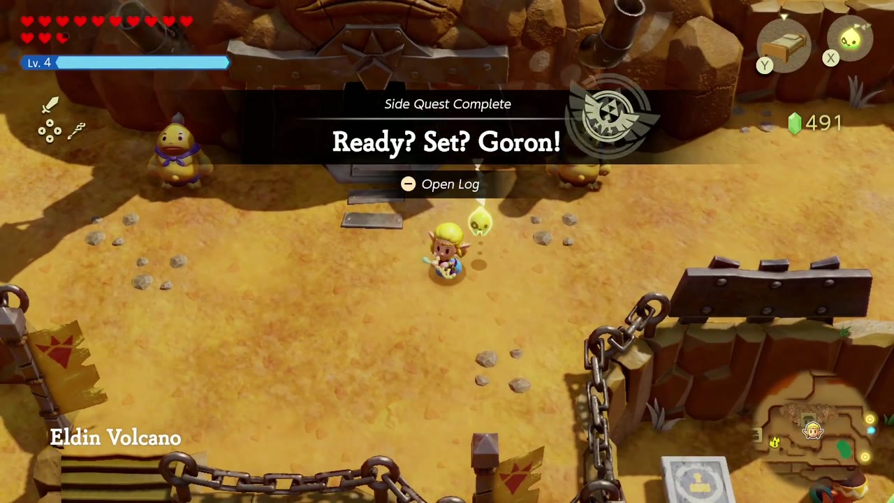 Ready? Set? Goron! - The Legend of Zelda: Echoes of Wisdom Walkthrough 17 The Ready? Set? Goron! complete banner outside Goron City.