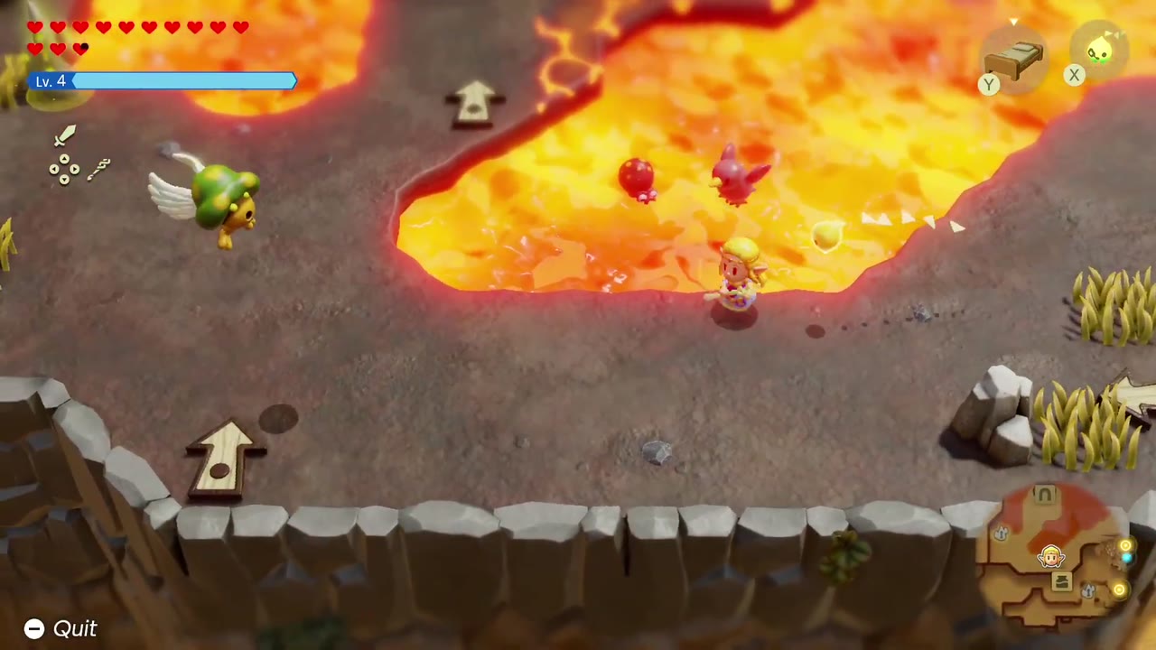Ready? Set? Goron! - The Legend of Zelda: Echoes of Wisdom Walkthrough 11 Zelda runs along the stone paths between lava pools during the race.