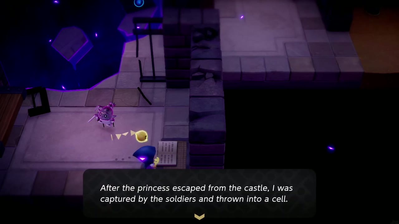 Hyrule Castle: Still Missing - The Legend of Zelda: Echoes of Wisdom Walkthrough 57 Zelda reads the note in the cell: its writer was captured after the princess escaped.