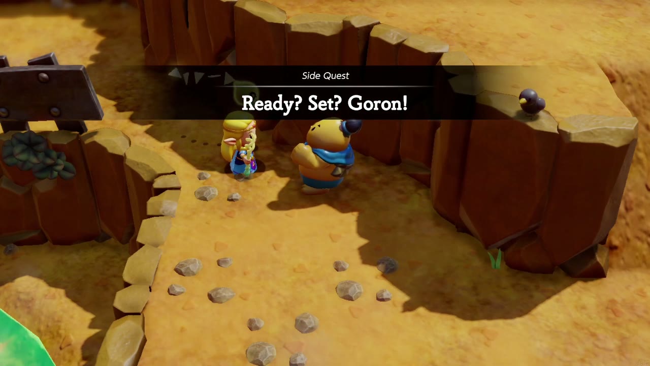 Ready? Set? Goron! - The Legend of Zelda: Echoes of Wisdom Walkthrough 4 The Ready? Set? Goron! side quest banner appears beside the Goron.