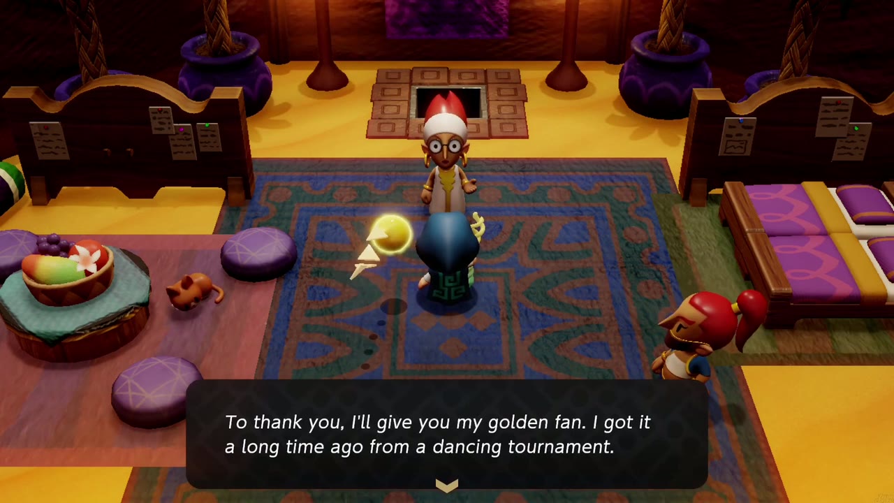 Get Rich Quick! - The Legend of Zelda: Echoes of Wisdom Walkthrough 16 The researcher thanks Zelda by offering her golden fan.