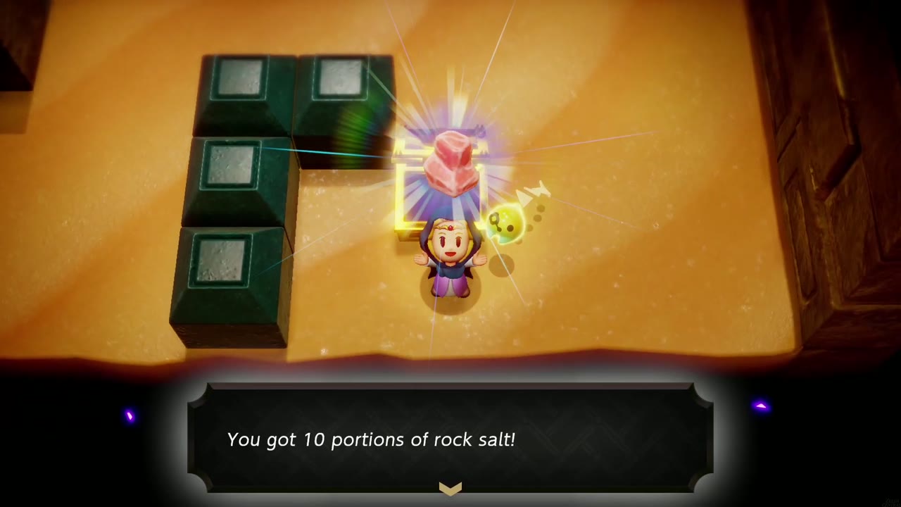 Gerudo Sanctum Dungeon - The Legend of Zelda: Echoes of Wisdom Walkthrough 54 Zelda holds up the reward: 10 Rock Salt from the buried chest.
