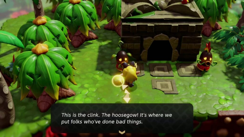 A Rift in the Faron Wetlands - The Legend of Zelda: Echoes of Wisdom Walkthrough 54 A Deku guard introduces the clink, the Deku Scrub Lockup in Scrubton, where one Piece of Heart is hidden.
