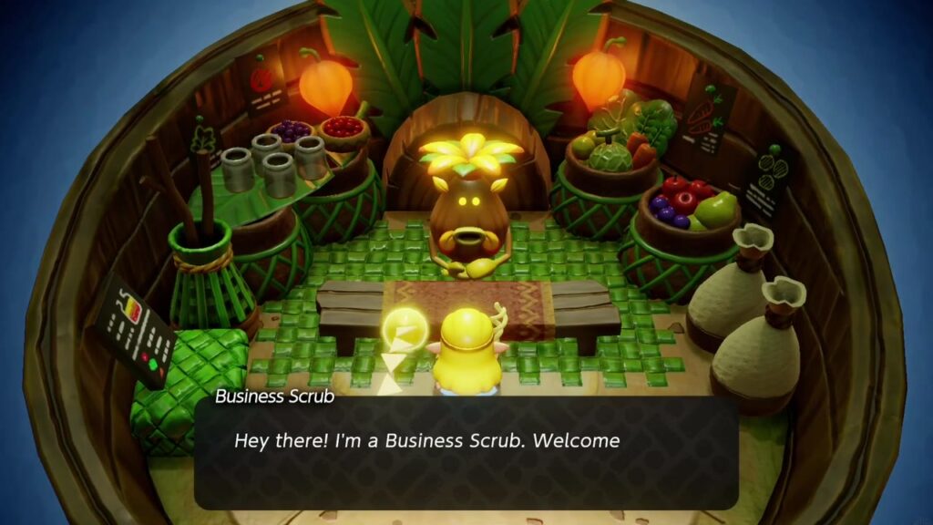 A Rift in the Faron Wetlands - The Legend of Zelda: Echoes of Wisdom Walkthrough 15 Inside Scrubton's Smoothie Shop, the Business Scrub greets Zelda behind the counter.