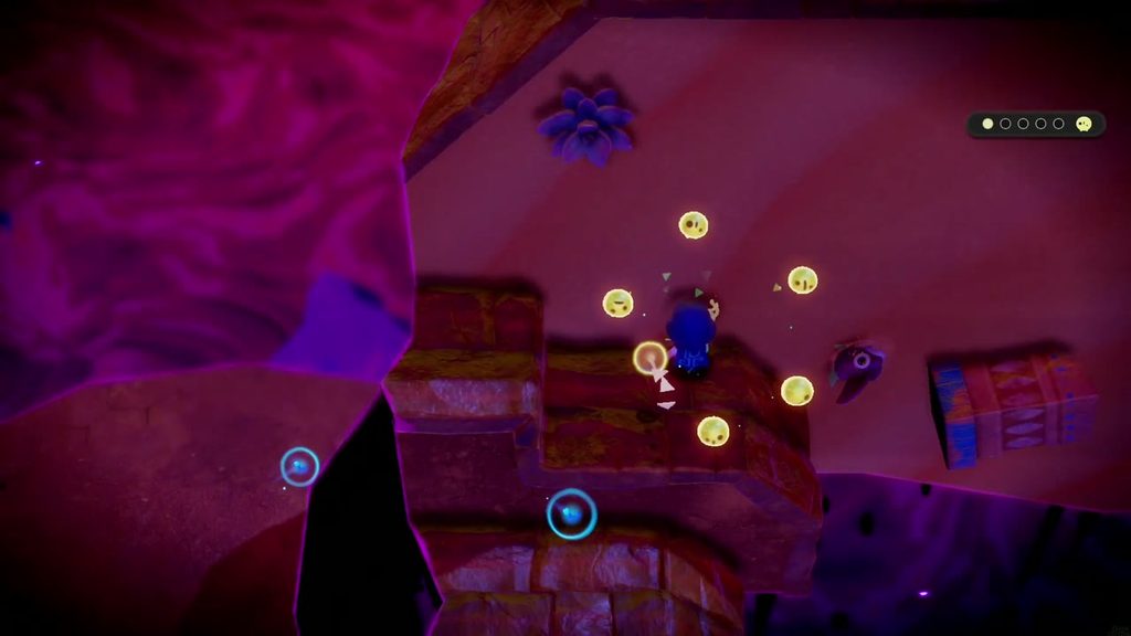 A Rift in the Gerudo Desert - The Legend of Zelda: Echoes of Wisdom Walkthrough 74 The second Tri friend is freed on the ledge and the counter shows two of five.