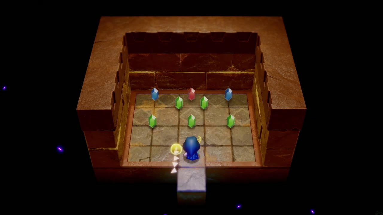 Gerudo Sanctum Dungeon - The Legend of Zelda: Echoes of Wisdom Walkthrough 63 The hidden room inside the wall opening, its floor scattered with loose rupees.