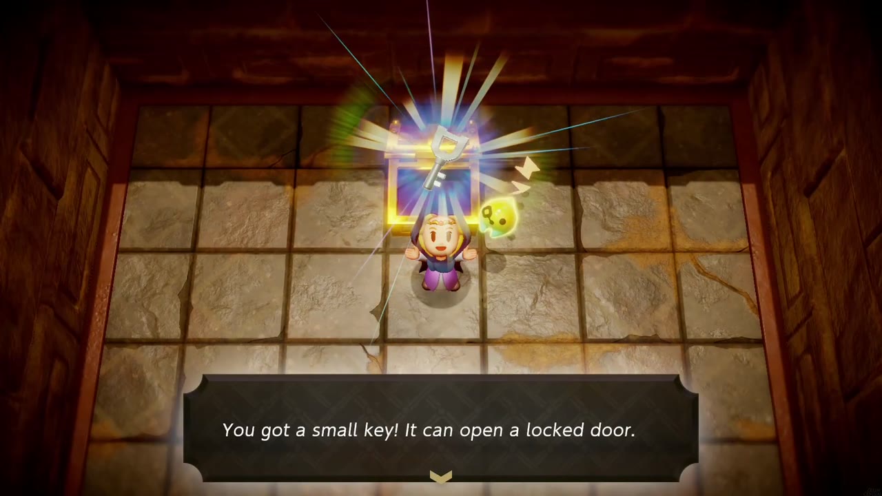 Gerudo Sanctum Dungeon - The Legend of Zelda: Echoes of Wisdom Walkthrough 29 Zelda holds up the Small Key: "You got a small key! It can open a locked door."