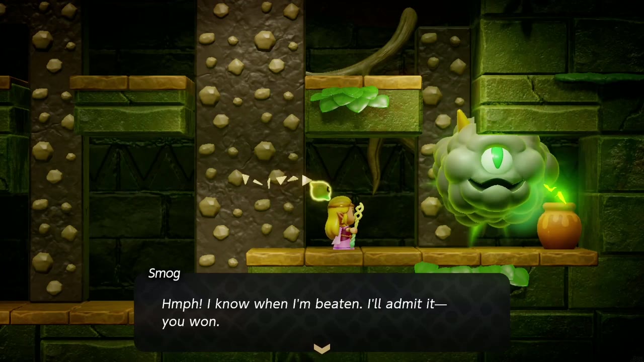 Smog admits defeat in the Hidden Ruins arena during Cotton-Candy Hunt. Smog admits defeat in the Hidden Ruins arena during Cotton-Candy Hunt.