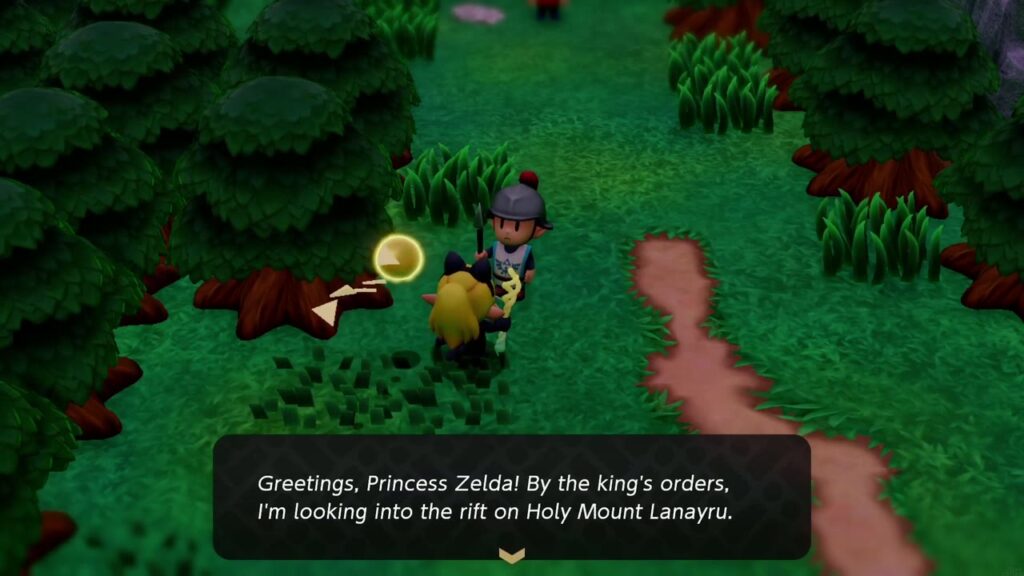 Hebra Mountain: A Rift on Holy Mount Lanayru - The Legend of Zelda: Echoes of Wisdom Walkthrough 2 The soldier tells Zelda he is investigating the rift on Holy Mount Lanayru on the king's orders.