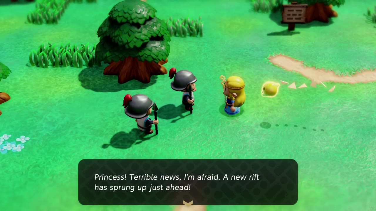 On the road south, a soldier warns Zelda that a new rift has sprung up just ahead. On the road south, a soldier warns Zelda that a new rift has sprung up just ahead.