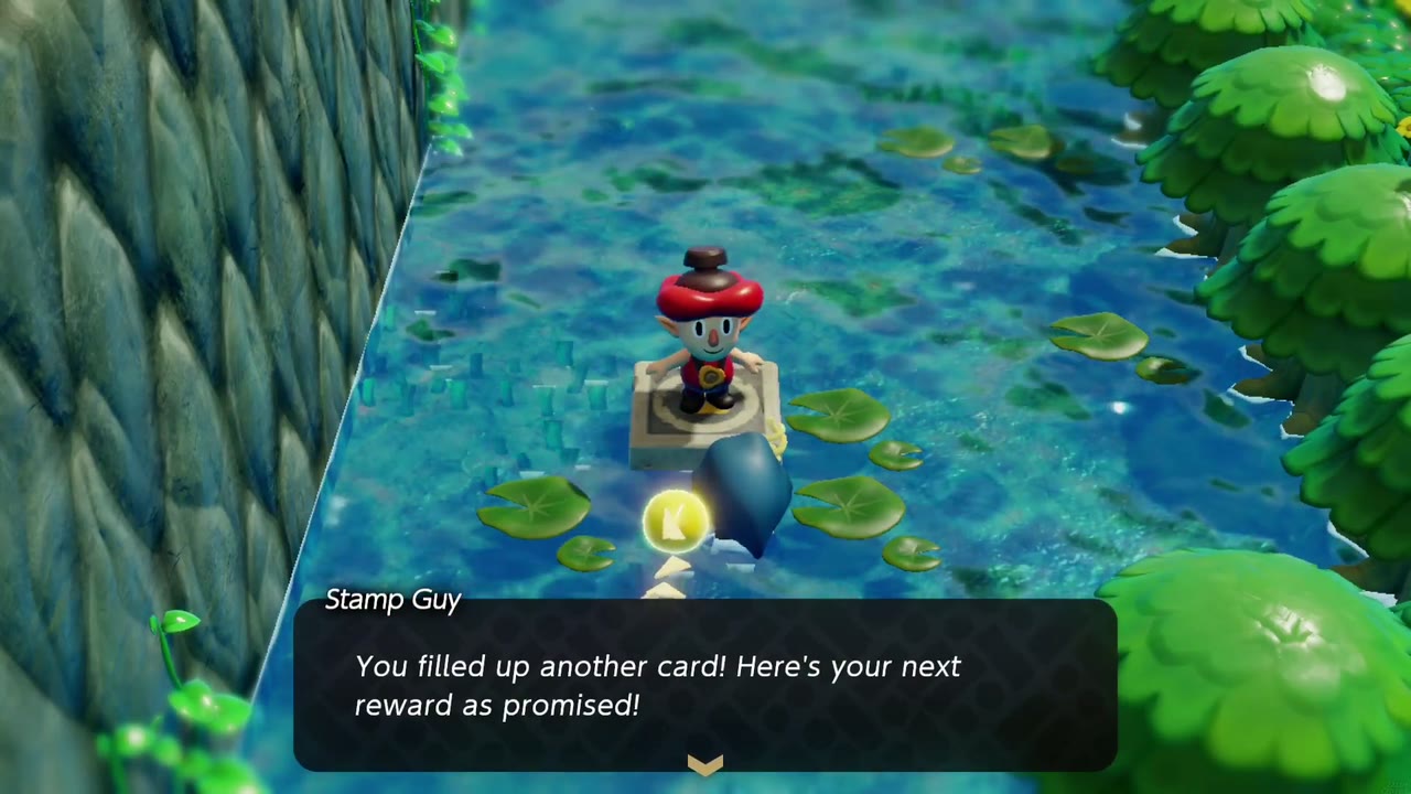 The Jabul Waters Rift - The Legend of Zelda: Echoes of Wisdom Walkthrough 110 Stamp Guy pops up at the Zora River stand: the card is full and a reward is coming.