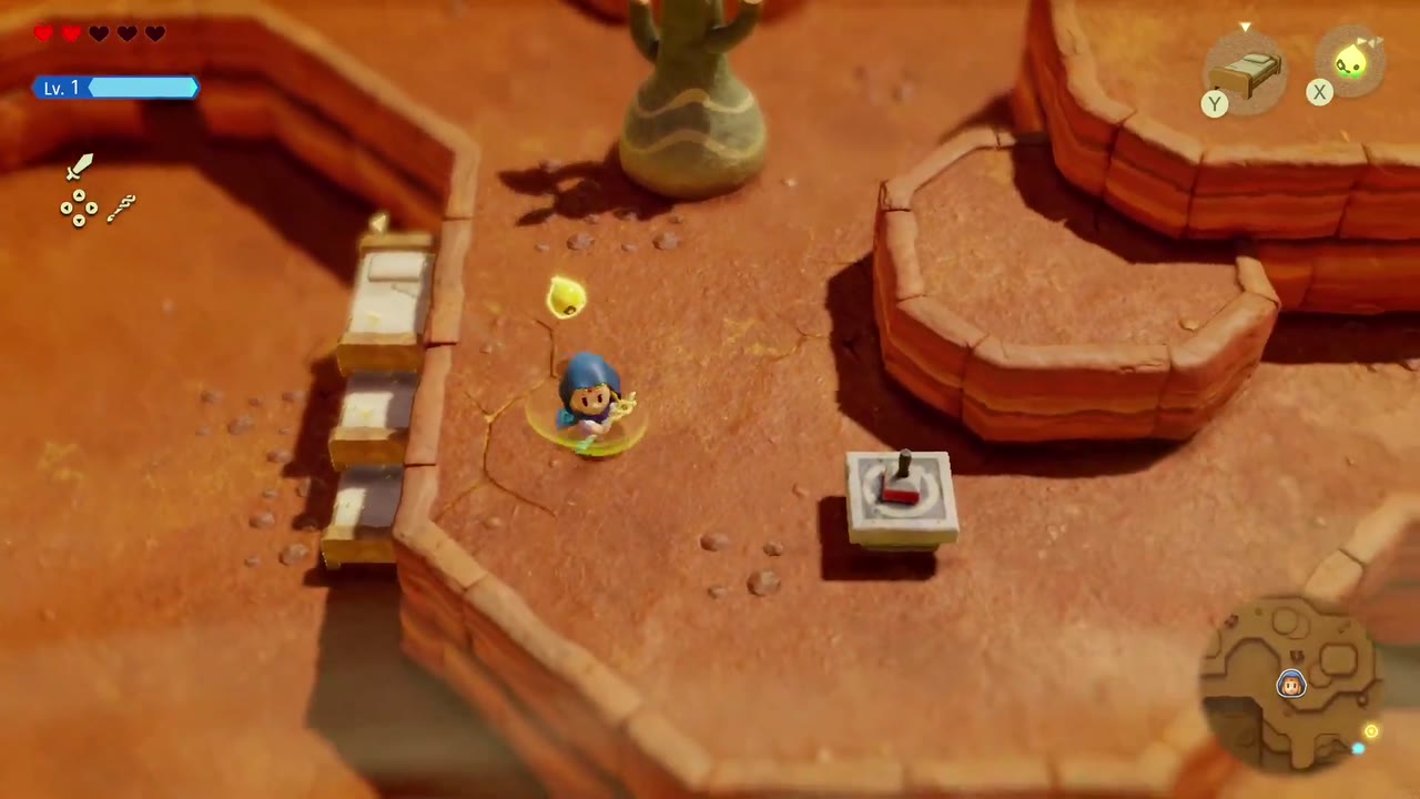 A Rift in the Gerudo Desert - The Legend of Zelda: Echoes of Wisdom Walkthrough 137 The second Gerudo Desert stamp stand on a red-rock canyon plateau, reached by stacking bed echoes.
