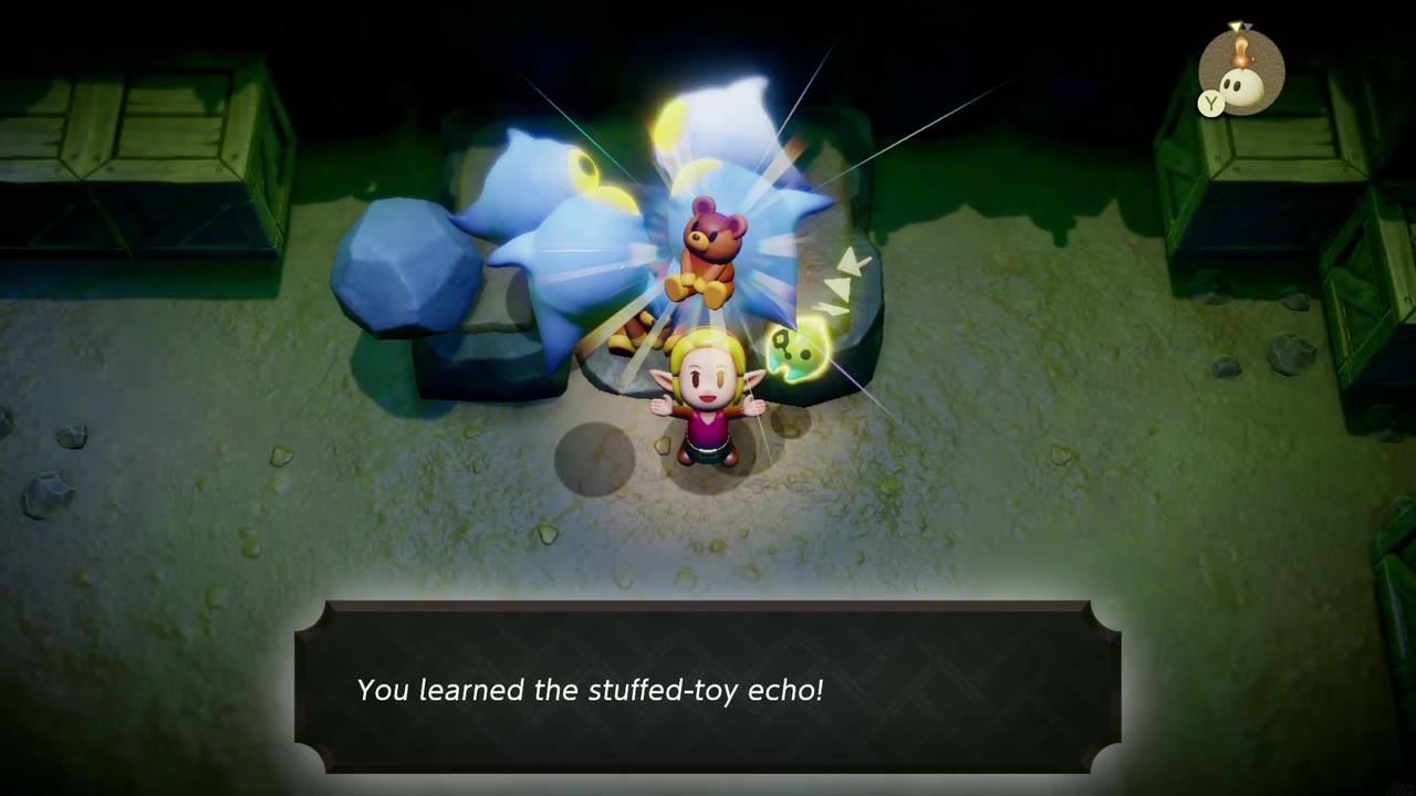 Zelda aprende que o eco do brinquedo de pelúcia se mistura com fantasmas em uma caverna escura sob um Hyrule cemitério de campo Zelda aprende que o eco do brinquedo de pelúcia se mistura com fantasmas em uma caverna escura sob um Hyrule cemitério de campo