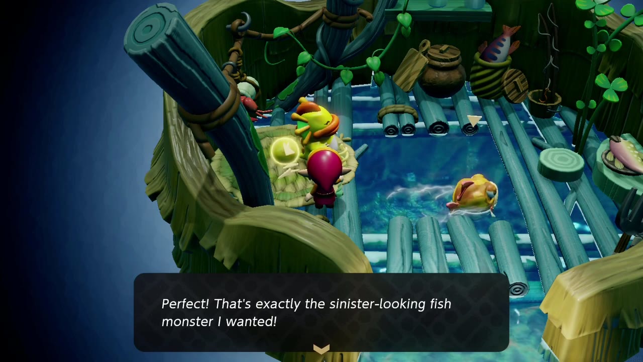 The Zora Child's Fate: a Tangler echo swims in the Zora mother's hut pool. The Zora Child's Fate: a Tangler echo swims in the Zora mother's hut pool.