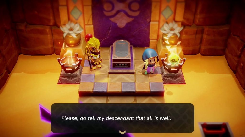 A Rift in the Gerudo Desert - The Legend of Zelda: Echoes of Wisdom Walkthrough 57 The ancestor's spirit asks Zelda to tell her descendant that all is well.