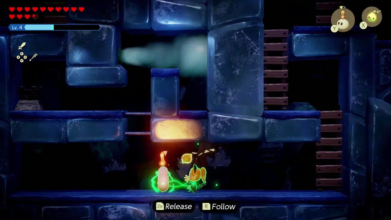 Lanayru Temple Dungeon - The Legend of Zelda: Echoes of Wisdom Walkthrough 48 Zelda Binds a Torch Slug under an ice block to melt it and open the way up.