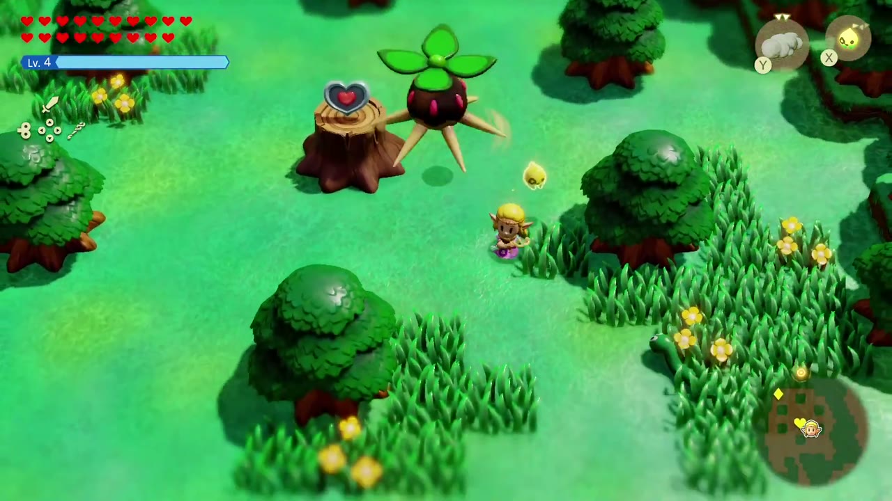 Hyrule Castle: Still Missing - The Legend of Zelda: Echoes of Wisdom Walkthrough 133 In the woods outside Kakariko, a Piece of Heart sits on a tree stump with a Deku Baba growing beside it.