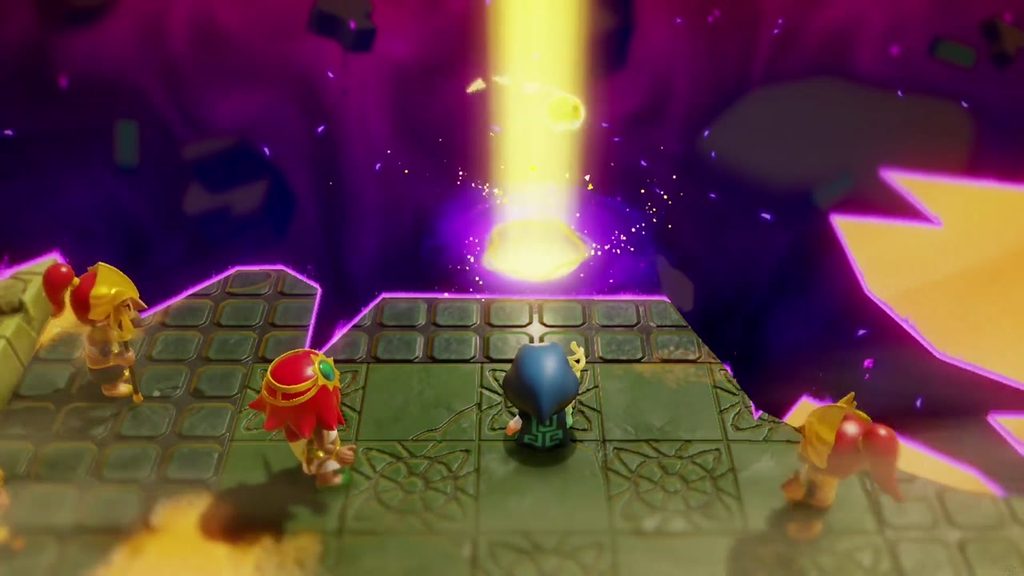 A Rift in the Gerudo Desert - The Legend of Zelda: Echoes of Wisdom Walkthrough 63 At the eastern desert ruins, Tri fires a beam of light to open an entrance into the expanded rift.