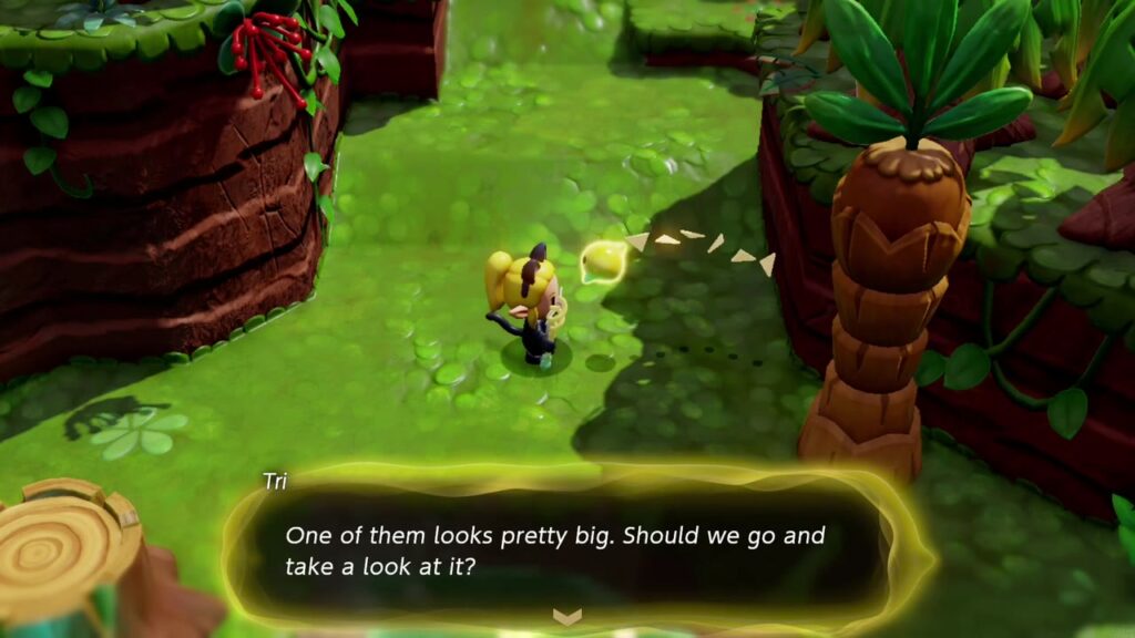 A Rift in the Faron Wetlands - The Legend of Zelda: Echoes of Wisdom Walkthrough 10 Tri points out that one of the Faron Wetlands rifts looks pretty big and suggests a look.