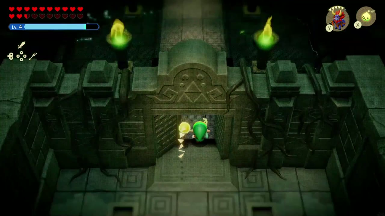 The Eternal Forest - The Legend of Zelda: Echoes of Wisdom Walkthrough 57 Zelda passes through the carved Triforce doorway on the way back to the shrine and its rift.