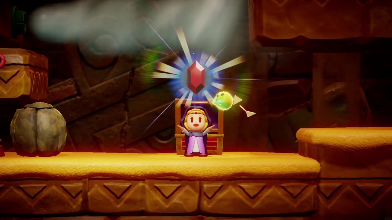 A Rift in the Gerudo Desert - The Legend of Zelda: Echoes of Wisdom Walkthrough 104 Zelda opens a chest of 20 rupees in the side-view passage