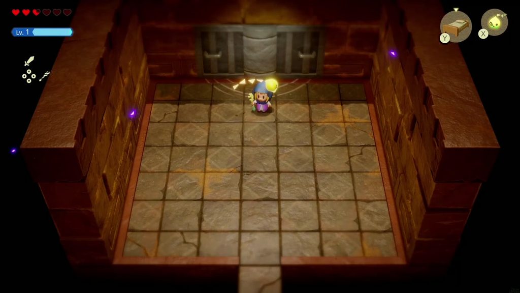 Gerudo Sanctum Dungeon - The Legend of Zelda: Echoes of Wisdom Walkthrough 25 Zelda reaches the rear wall with handles in the next Gerudo Sanctum room.