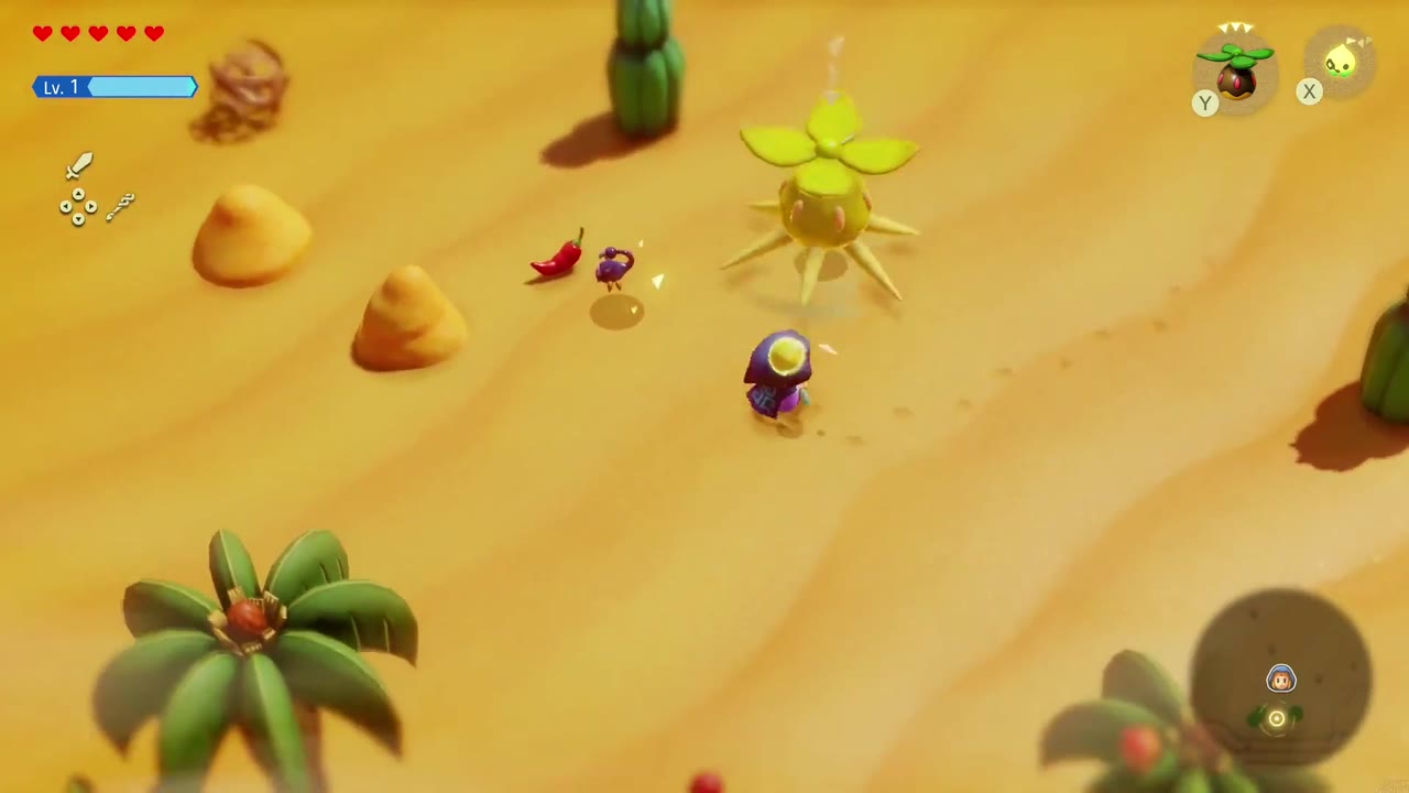A red warm pepper lies on the sand after Zelda defeats a monster in the Gerudo Desert A red warm pepper lies on the sand after Zelda defeats a monster in the Gerudo Desert