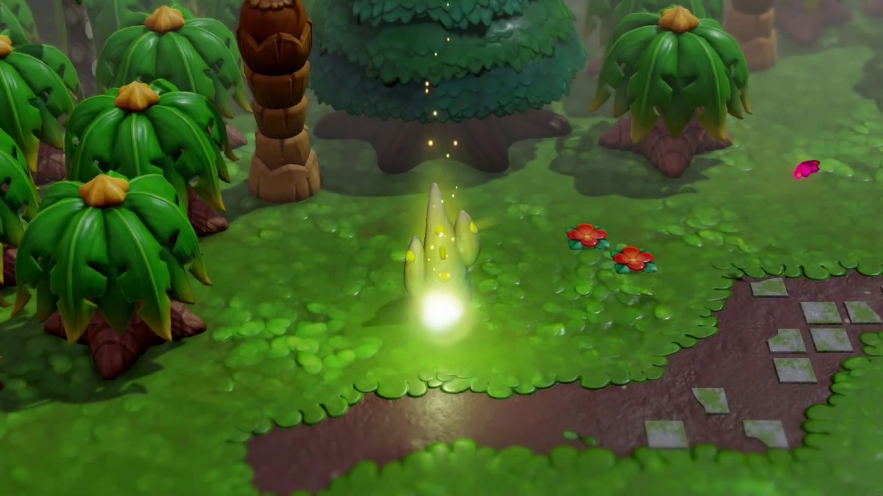 Zelda materialises at the waypoint beside the stone path near Blossu's home in Faron Wetlands. Zelda materialises at the waypoint beside the stone path near Blossu's home in Faron Wetlands.