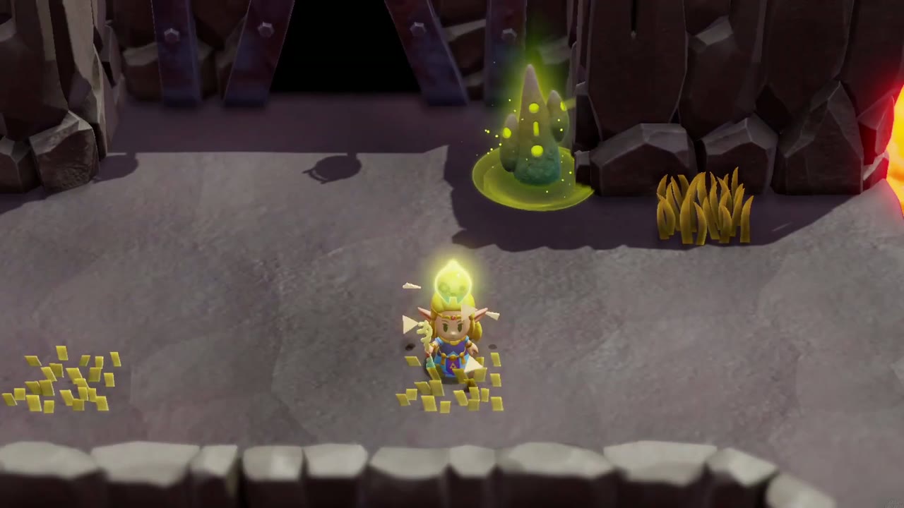 The Fireworks Artist - The Legend of Zelda: Echoes of Wisdom Walkthrough 18 Zelda warps from the waypoint above the golden-flower terrace.