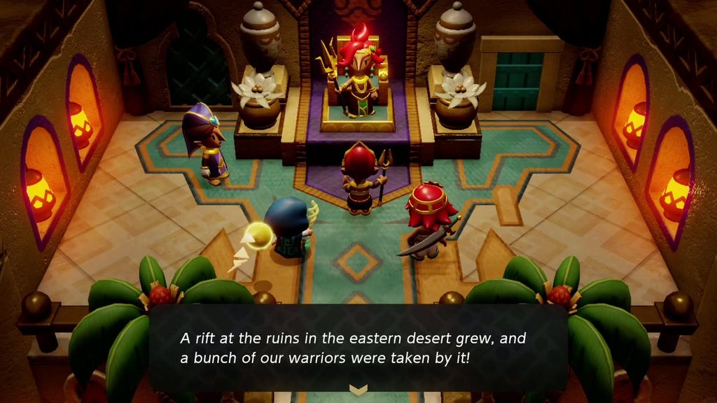 A Rift in the Gerudo Desert - The Legend of Zelda: Echoes of Wisdom Walkthrough 61 A warrior reports that the rift at the eastern desert ruins grew and swallowed more Gerudo warriors.