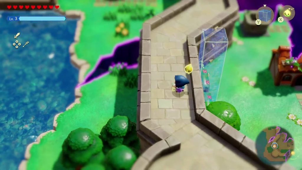 Hyrule Castle: Still Missing - The Legend of Zelda: Echoes of Wisdom Walkthrough 9 Zelda places a Water Block against the stone wall in Hyrule Castle Town to swim up and over it.