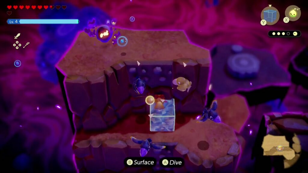 The Rift on Eldin Volcano - The Legend of Zelda: Echoes of Wisdom Walkthrough 33 Zelda climbs a Water Block up a ledge to reach the last trapped friend in Stilled Goron City.