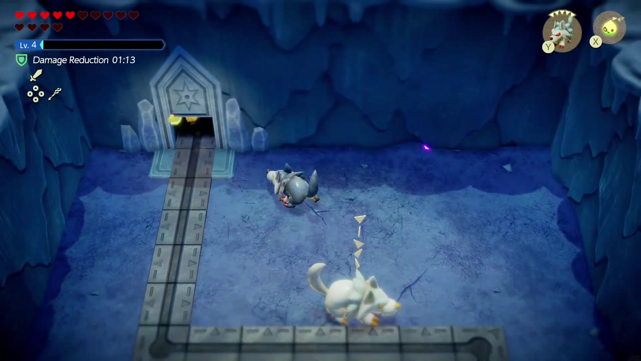 Lanayru Temple Dungeon - The Legend of Zelda: Echoes of Wisdom Walkthrough 66 A White Wolfos, the last of the pack, prowls in front of the north door.