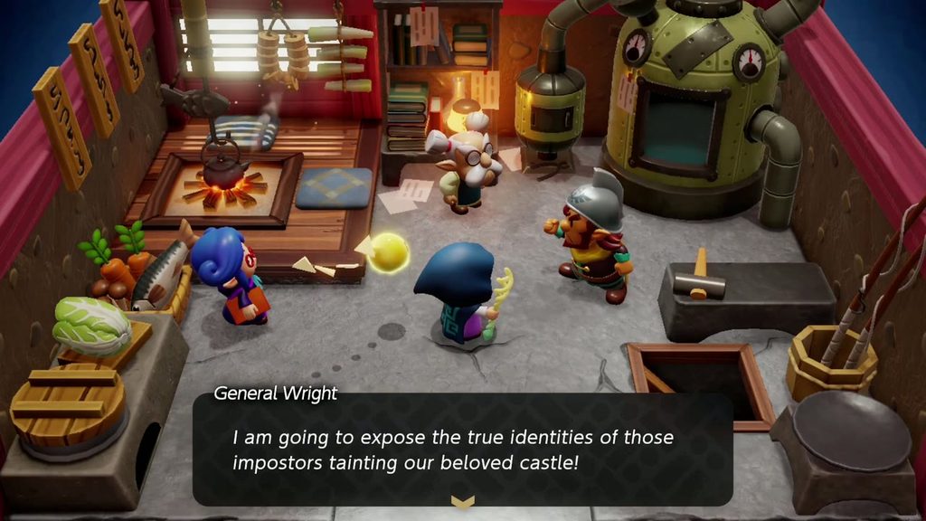 Hyrule Castle: Still Missing - The Legend of Zelda: Echoes of Wisdom Walkthrough 3 General Wright vows to expose the impostors in the castle before charging out of Lueburry's house.
