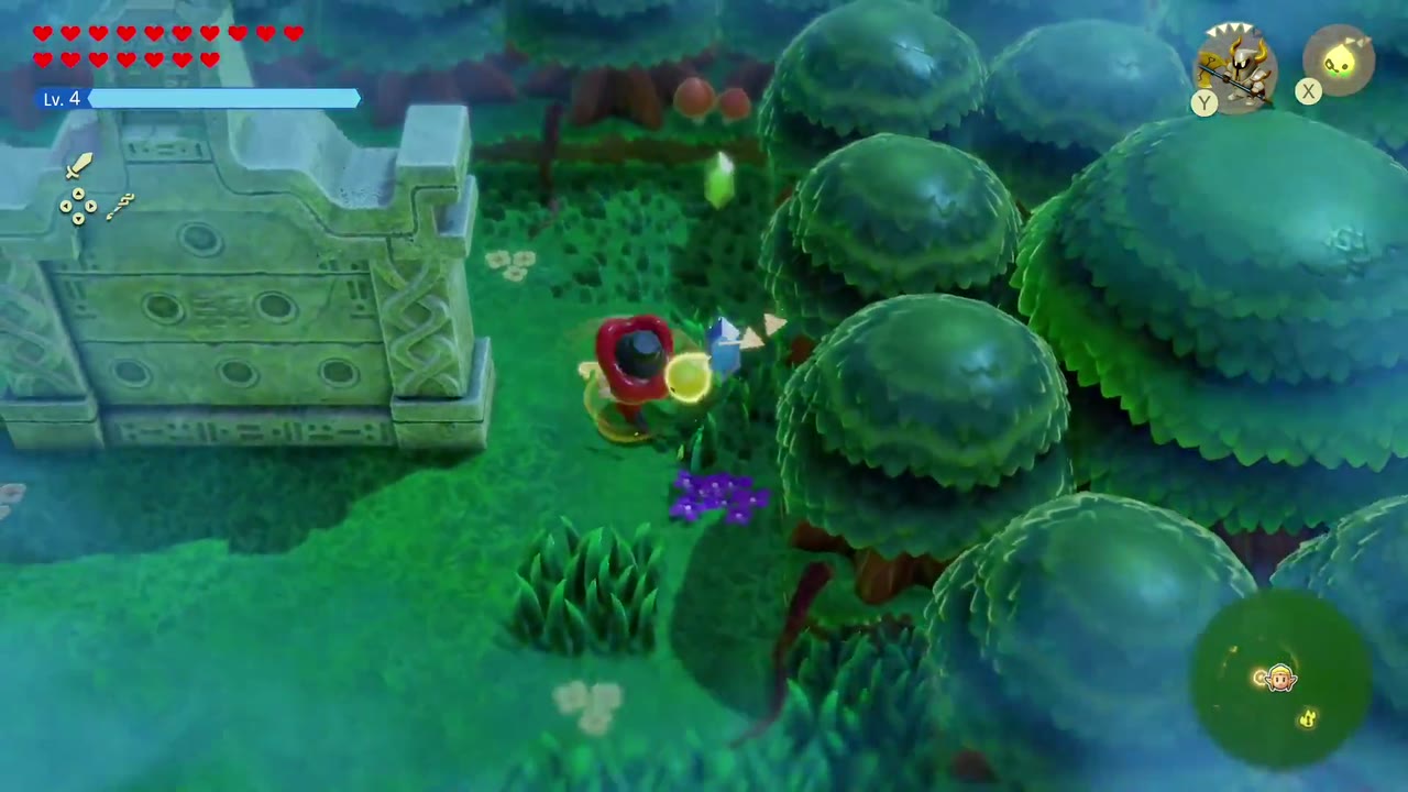 Zelda ao lado do monumento de orbe de pedra na Floresta Eterna, com um Orbe Ancestral flutuando. Zelda ao lado do monumento de orbe de pedra na Floresta Eterna, com um Orbe Ancestral flutuando.