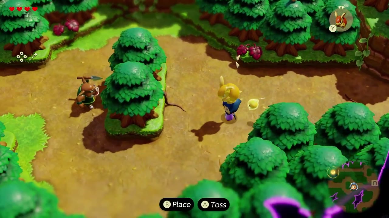 The Mysterious Rifts in Suthorn Forest - The Legend of Zelda: Echoes of Wisdom Walkthrough 19 Zelda faces a Spear Moblin on the forest paths of Suthorn Forest