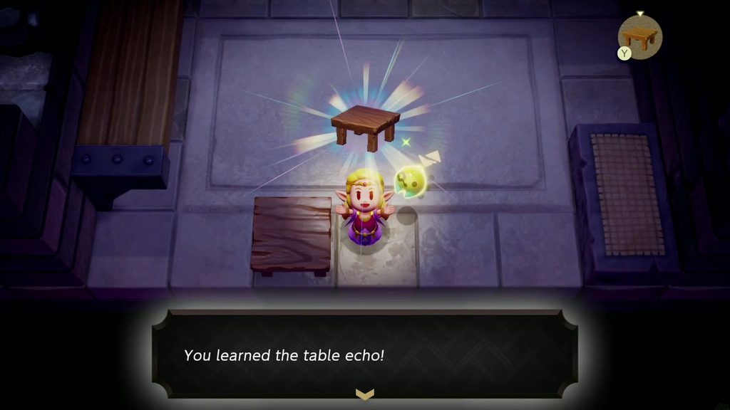 Zelda learns the Table echo in her jail cell, the first echo of the game