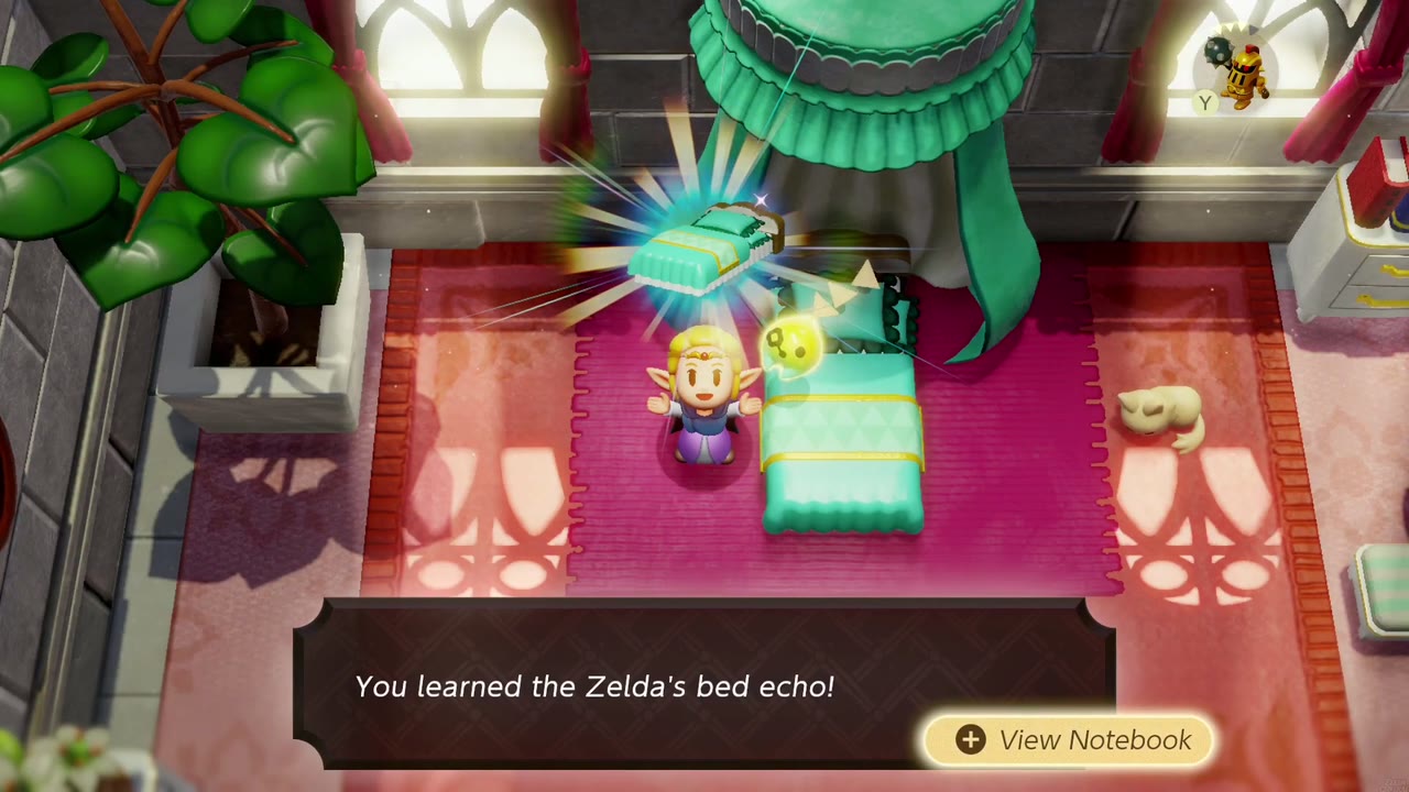 Zelda aprende o eco da Cama de Zelda em seu próprio quarto em Hyrule Castelo após acordar Zelda aprende o eco da Cama de Zelda em seu próprio quarto em Hyrule Castelo após acordar