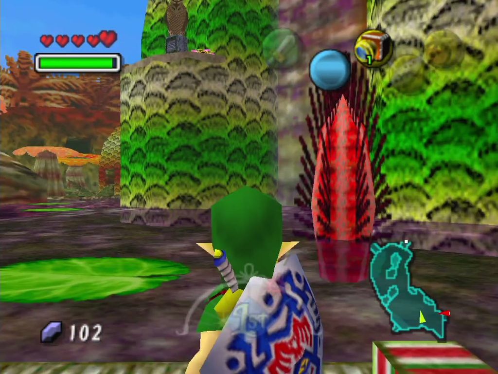 The boat passes the Big Octo on the way to the Deku Palace stop.
