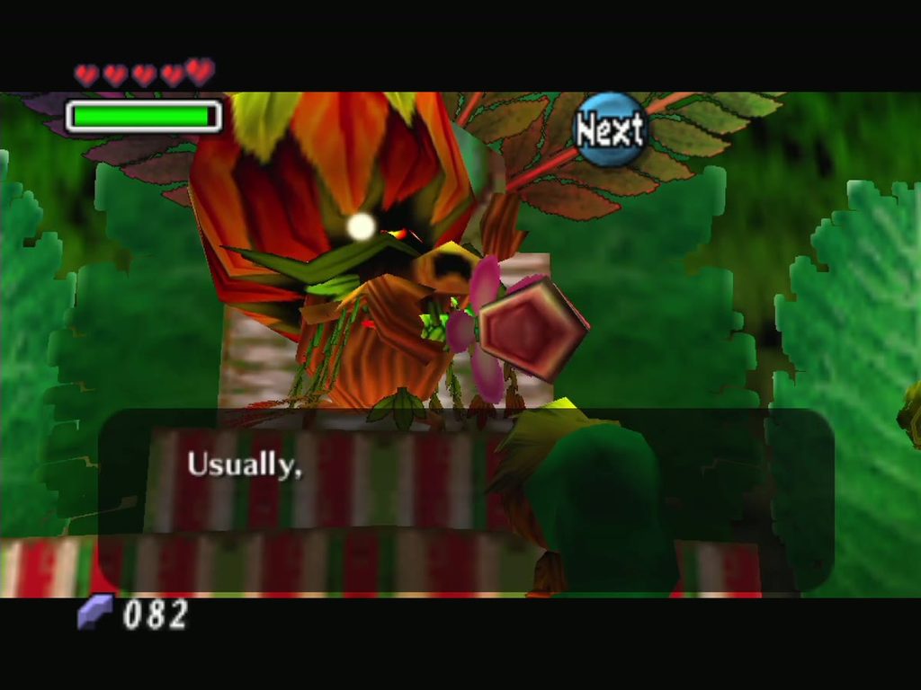The Deku King rages on his throne in the Royal Chamber.