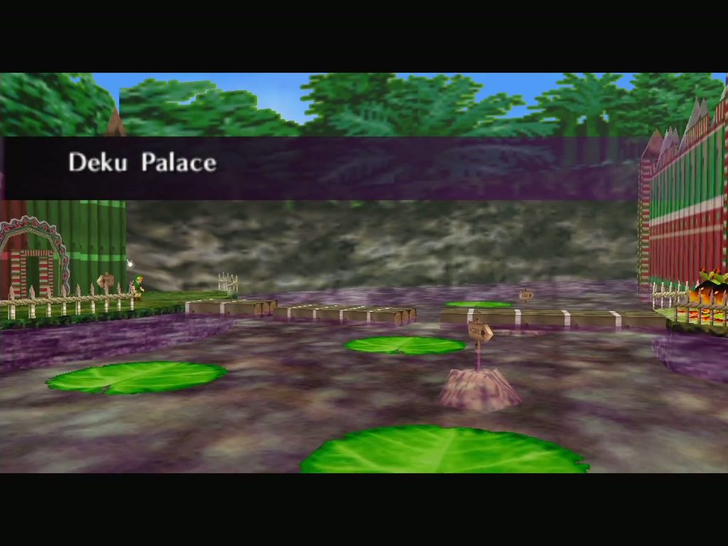 The Deku Palace area banner on arrival.