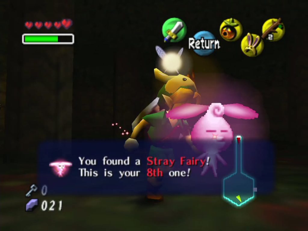The message confirming the eighth Stray Fairy, from the chest in the dark room. The message confirming the eighth Stray Fairy, from the chest in the dark room.