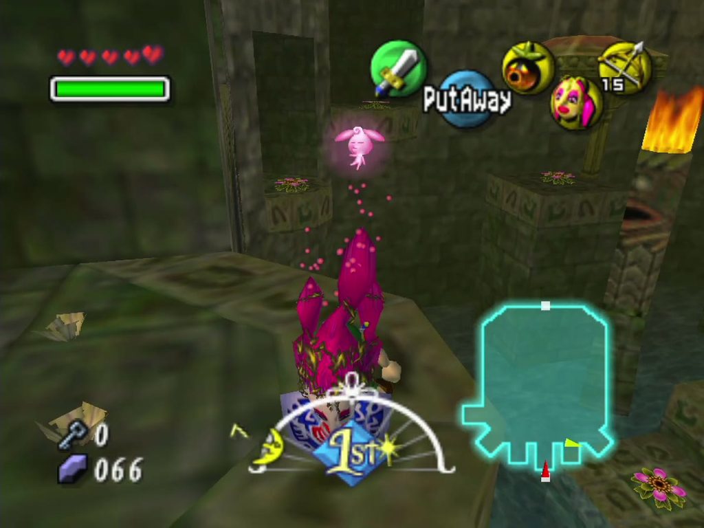 Link in the Great Fairy's Mask as the final Stray Fairy is drawn in. Link in the Great Fairy's Mask as the final Stray Fairy is drawn in.