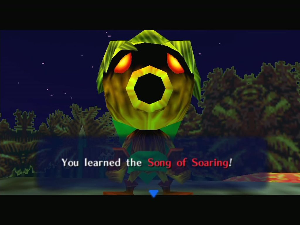 The message confirming Link has learned the Song of Soaring.