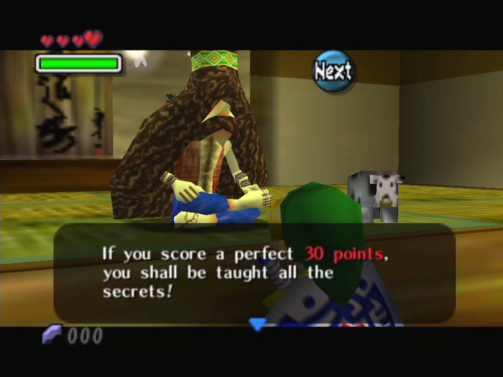 The master promises to teach all his secrets for a perfect 30-point score. The master promises to teach all his secrets for a perfect 30-point score.