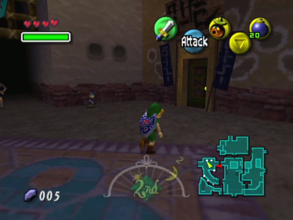 The interior of the Swordsman's School at the north end of West Clock Town. The interior of the Swordsman's School at the north end of West Clock Town.