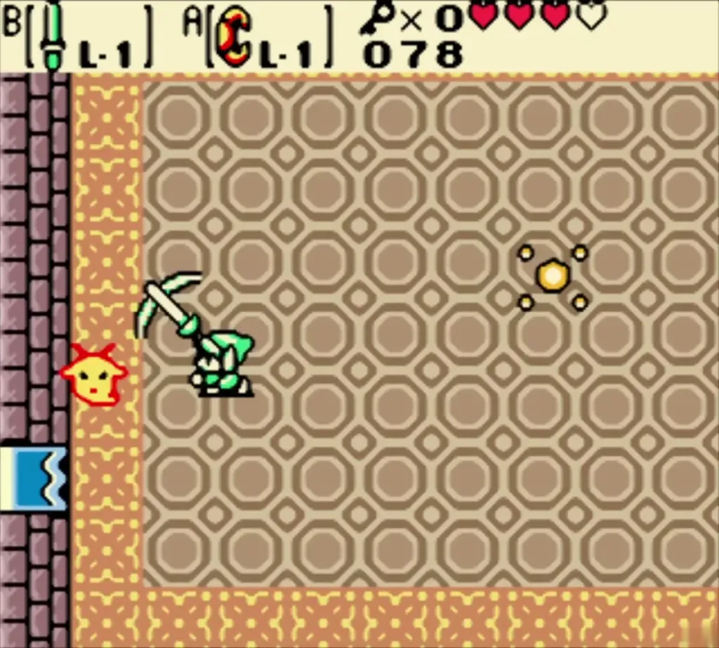 Link slashing a red flame ghost in the Spirits Grave boss room