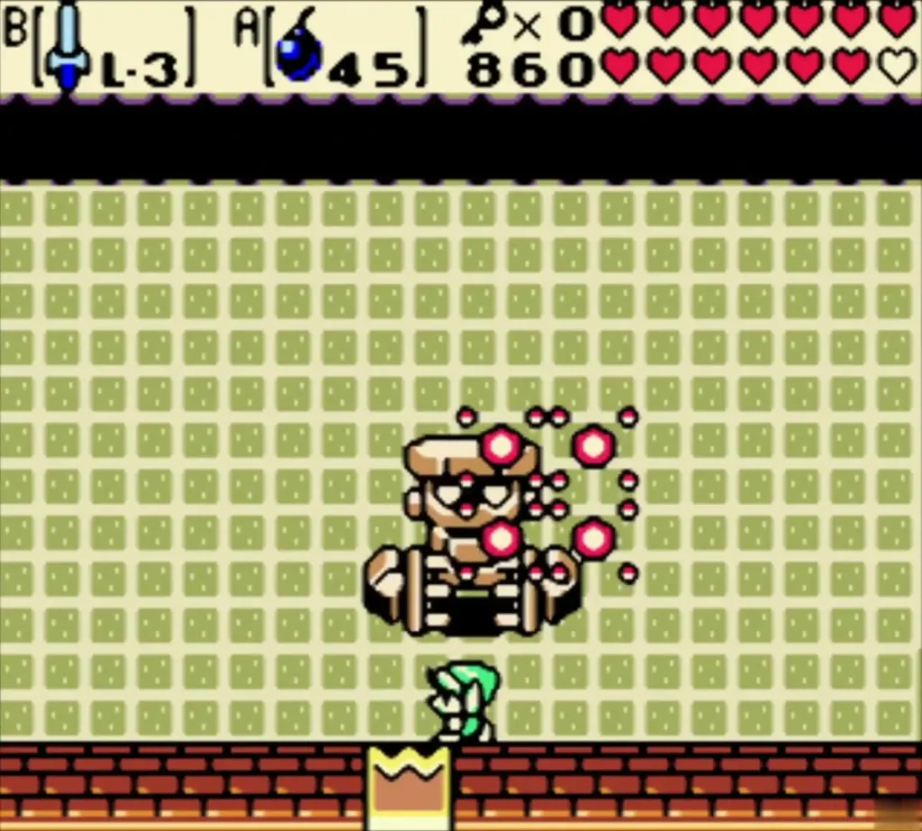 Pink burst sparks around Ramrock as a bomb goes off by it