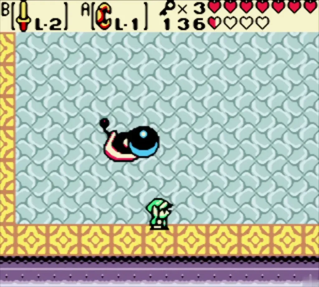 The heavy ball landing on Smasher, who flashes pink from the hit