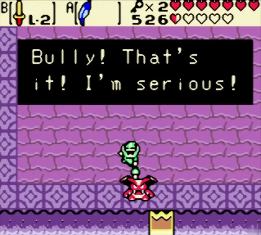 Vire low on the floor with his Bully! That's it! I'm serious! line shown